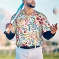 thumbnail image 6 of Balery Trendy Floral Design Baseball Jersey for Men Casual Button Down Shirts Short Sleeve Active Team Sports Uniform-X-Large, 6 of 9