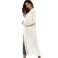 thumbnail image 4 of Women Full Length Thick Maxi Cardigan Duster Long Sleeve Open Front Sweater With Pockets Coat Tops, 4 of 4