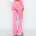 thumbnail image 4 of safuny Women's Yoga Legging Skinny Floor Pants Teen Holiday Solid Color Elastic Waist Trendy Trousers Casual Stretch Workout Streetwear Clearance Girls Hot Pink M, 4 of 7