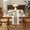 Green, variant on 5-Piece Polyester Linen Blend Table Runner & 4 Placemats Set, Striped Farmhouse Decor with Tassels