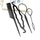 thumbnail image 5 of Cuatro piezas de plástico tirar del pelo aguja plato herramientas para el cabello bricolaje accesorios de peinado conjuntos fabricante de cola de caballo GeweYeeli MR4413-00, 5 of 7