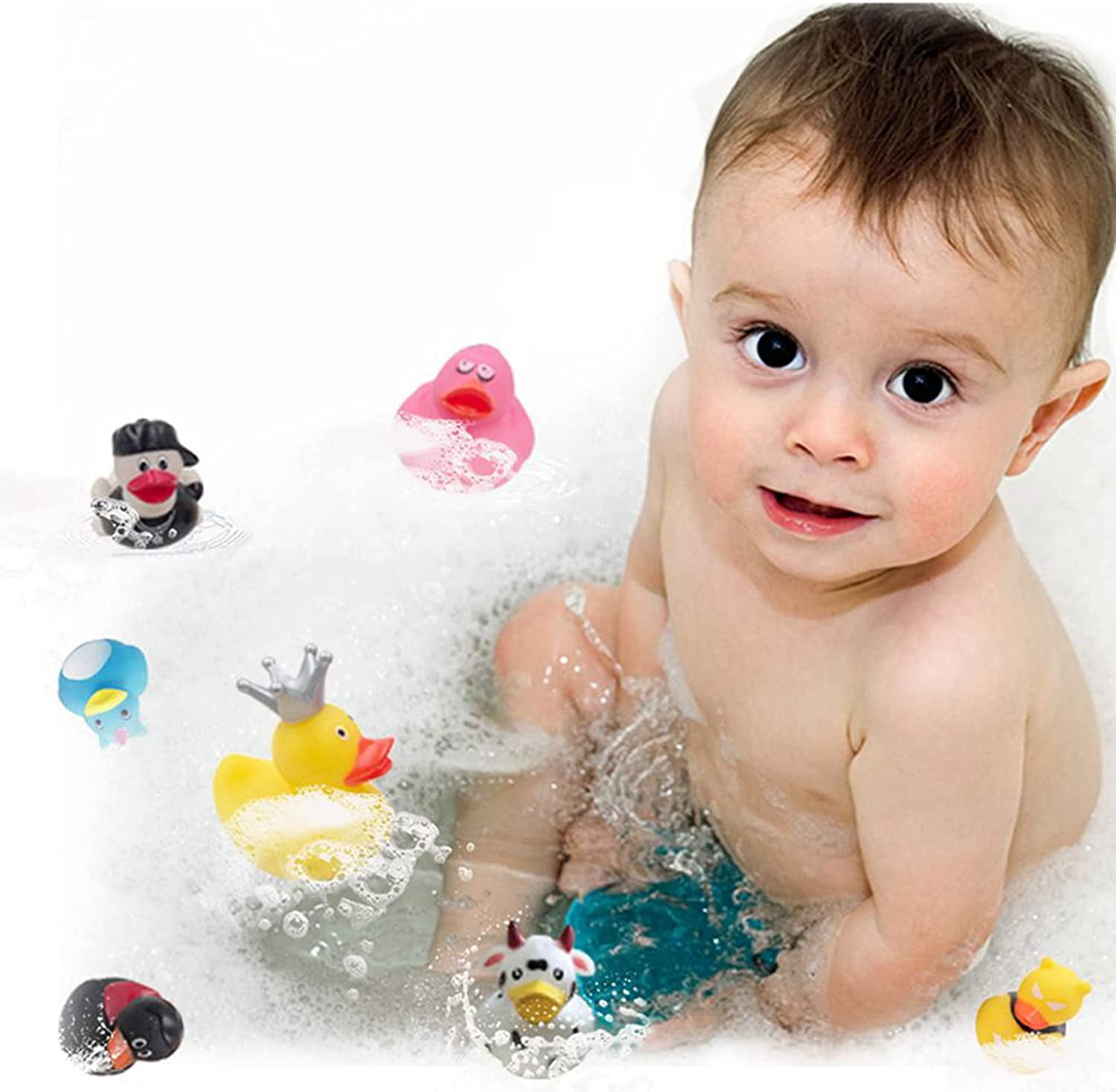 XY-WQ 100 Pack Rubber Duck for Jeeps Ducking - 2" Bulk Floater Duck for Kids - Baby Bath Toy Assortment - Party Favors, Birthdays, Bath Time, and More (50 Varieties)