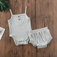 thumbnail image 6 of Bagilaanoe 2pcs Newborn Baby Girl Short Pants Set Sleeveless Rompers Tops + Shorts 3M 6M 12M 18M 24M Infant Casual Summer Outfits, 6 of 7