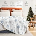 thumbnail image 5 of Blue Snowflake Christmas Throw Blanket – 51"x39" Soft Warm Lightweight Fleece Blanket for Couch, Bed, Office, Travel, Holiday Gift, 5 of 5