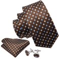 thumbnail image 2 of Juego de corbatas Barry.Wang Classic con lunares marrones de 150 cm, 2 of 8