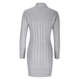 thumbnail image 6 of QSAWXQZ Women's Ribbed Knit Sweater Dress Solid Crewneck Long Sleeve Bodycon Pullover Mini Dress Gray S, 6 of 6