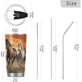 thumbnail image 3 of SKYSONIC Horse Tumbler Stainless Steel Double Wall Vacuum Reusable Insulated Mug with Straw and Built-in Coaste for Cold and Hot Beverages, 12oz, 3 of 7