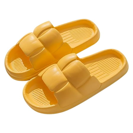 

ZTTD Fashion Four Seasons Women Slippers Indoor Home Quiet Bathroom Slipper Light Open Toe Comfortable Yellow