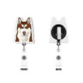 thumbnail image 2 of WIRESTER Acrylic Reel ID Holder Belt Clip Badge Retractable with Alligator Clip for Office Worker Medical Staffs, Nurse, Doctor, Teacher, Student - Reddish Brown Siberian Husky Dog, 2 of 5