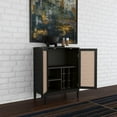 thumbnail image 5 of Homestyles Brentwood Mid-Century Wood Bar Cabinet with 2 Shelves in Black, 5 of 19