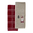 thumbnail image 2 of SKL Home Christmas/Winter Gnome Holiday Hand Towel 2pc Set for Bath/Kitchen/Bar & Gift, Gray/Red, 2 of 4