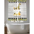 thumbnail image 5 of Honey Gnomes Sheer Curtains 63 Inch Length 2 Panels for Living Room, Spring Botanical Lemons Leaves Wooden Grain Voile Kitchen Curtain Set, Luxury Privacy Drapes Window Treatment for Bedroom, 5 of 7