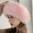 thumbnail image 4 of Cheers.US Russian Faux Fur Hat Comfy Cossack Style More Thicken Ultra-soft Women Hat Plush Beautiful Fine Knitted Girls Beret for Winter, 4 of 5