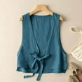 thumbnail image 2 of Womens Cotton Linen Vest Casual Loose V Neck Sleeveless Vests Jacke, 2 of 5