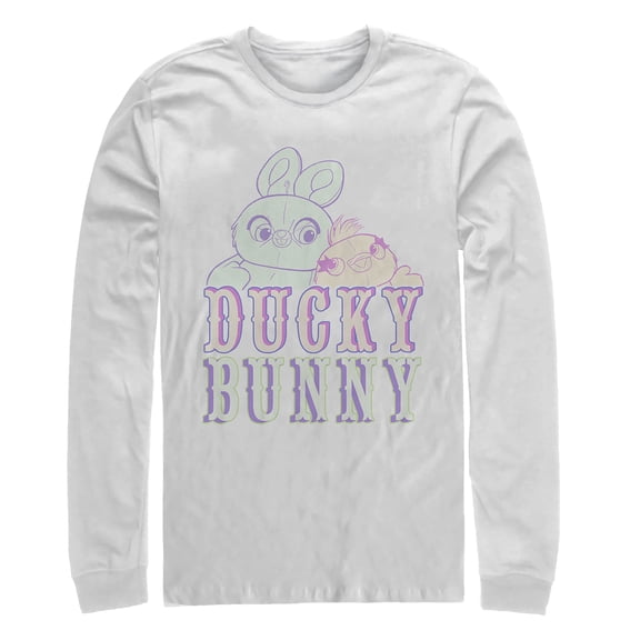 Men's Toy Story Ducky & Bunny Hugs Long Sleeve Shirt White X Large