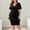Black, variant on Morttic Women's Plus Size Solid Color Ruched Short Sleeve Midi Dress – Wrap Knot Side Tie, Elegant Evening & Casual Wear Army Green,2XL