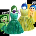 thumbnail image 2 of Disfraz de Cosplay de película de Disney para niñas, disfraz de disgusto verde, vestido de princesa de dibujos animados Joy + traje de peluca, vestido de carnaval de Halloween, 2 of 5