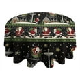thumbnail image 4 of Black Christmas Santa Pattern Round Tablecloth 60"x60",Wrinkle Wipeable Table Cloth for Kitchen Dining Room Picnic Patio Party, 4 of 6
