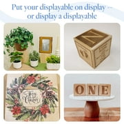 4 Large Wood Cubes, Pack of 3 Square Wood Block for DIY, Wooden Blocks for Crafts and Decor, by Woodpeckers