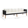 thumbnail image 4 of vidaXL 3 Piece Garden Lounge Set with Cushions Poly Rattan Black, 4 of 5
