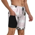 thumbnail image 3 of Picia Cute Panda pattern Mens Swim Trunks with Compression Liner Stretch Beach Shorts Quick Dry with Zipper Pockets No-Chafing Board Shorts-Medium, 3 of 9