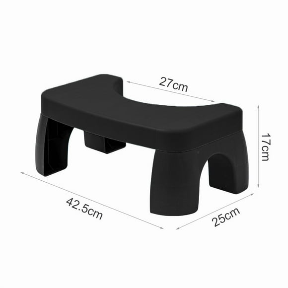 Ergonomic Toilet Foot Stool with Comfortable Design - Durable, Easy-to-Clean, Space-Saving & Portable Bathroom Step Stool for Enhanced Toilet Posture Support (Black Set)