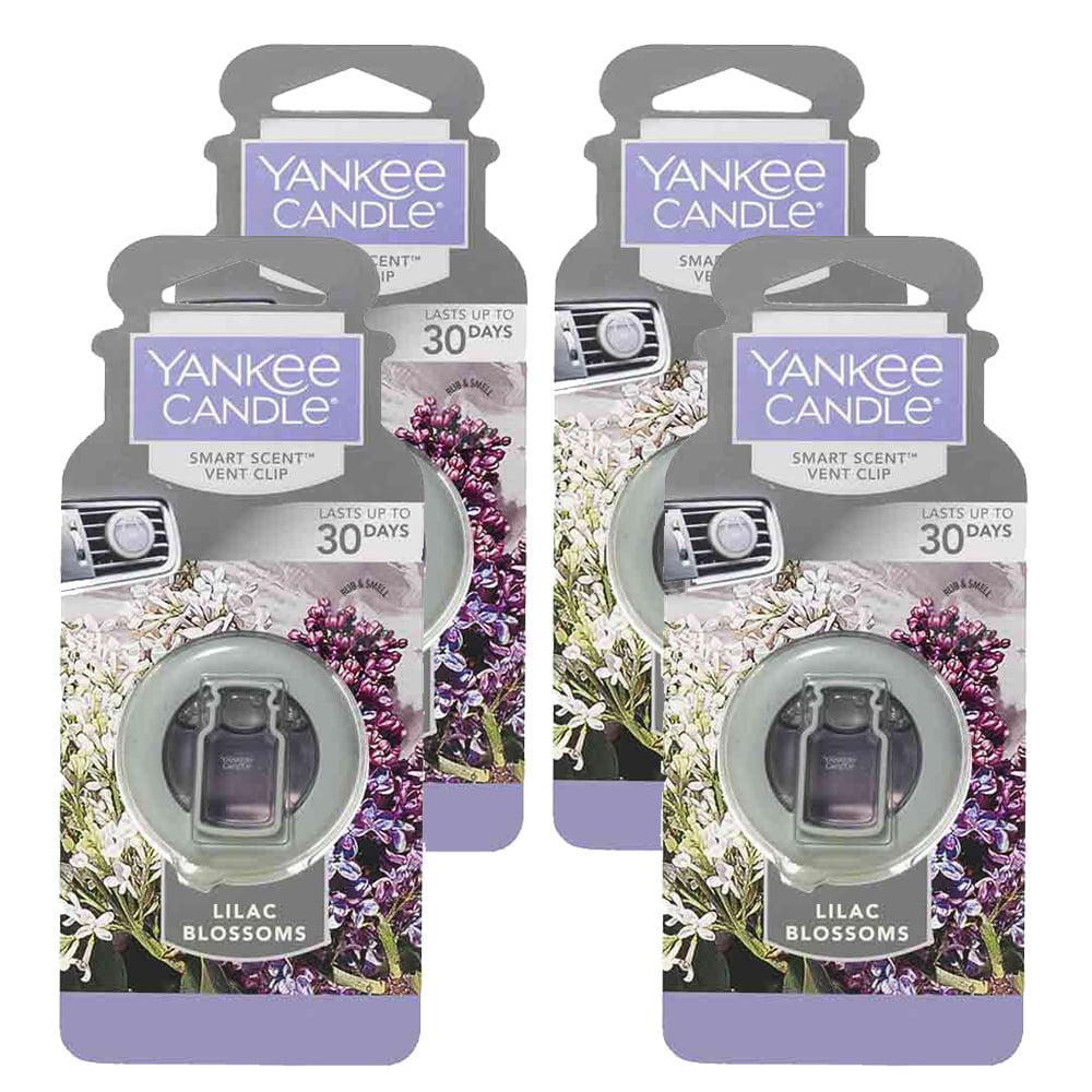 Yankee Candle Car Freshener SmartScent Vent Clips, 4Pack (Lilac Blossoms)