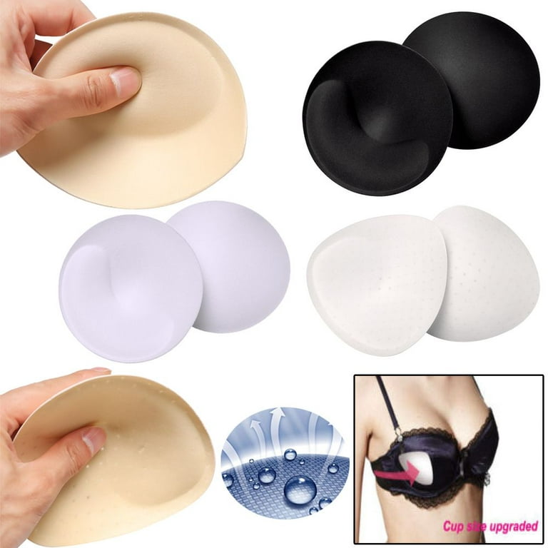 1Pair Removeable Push Up Cups Women Summer Sponge Foam Bra Pads Insert Pad  Breast Bras Chest Cup NUDE 2 