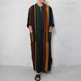 thumbnail image 2 of New Middle Eastern Clothing For Spring And Summer In Foreign Trade, Long Sleeves, One-piece Arabic Mens Clothing, Striped Print, Mens Robe, 2 of 5