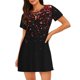 thumbnail image 1 of Fotbe Red Glitter1 Bata de Dormir para Mujer con Estampado, Camisón de Algodón de Manga Corta, Ropa de Dormir Casual, 1 of 6