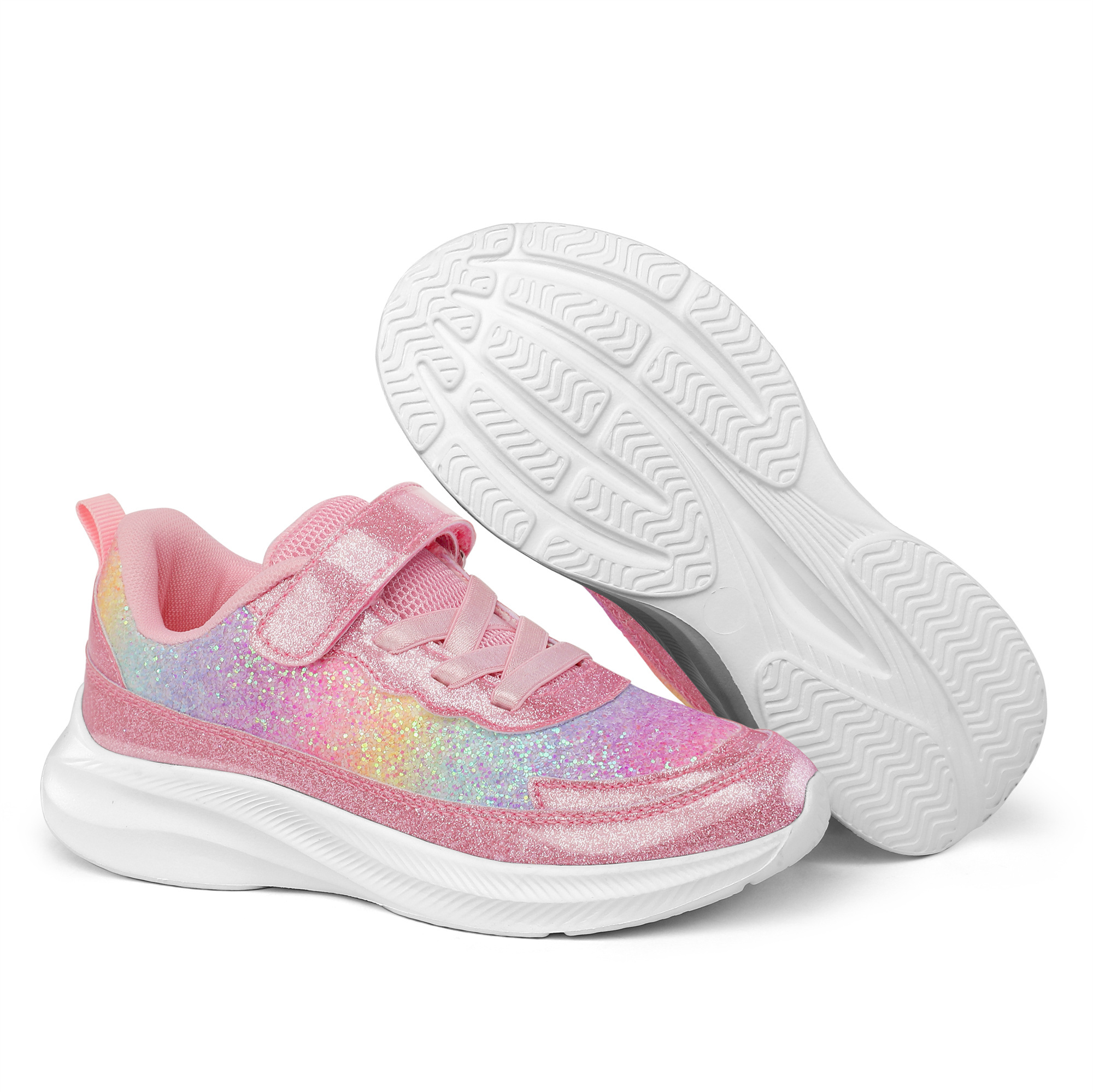 Kushyshoo Girls Colorful Glitter Lightweight Sneakers photo 6