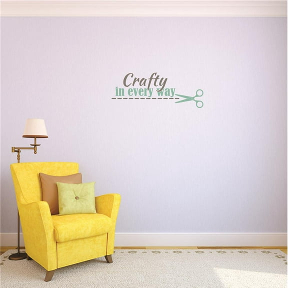 Custom Decals Crafty In Every Way Wall Art Size: 8 X 20 Inches Color: Multi
