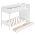 thumbnail image 3 of Bunk Bed with 2 Drawers and Multi-layer Cabinet for Boys/Girls/Teens Bedroom, Low Wood Bed Frame with Safety Guardrail, No Box Spring Needed with Maximized Space, 3 of 9