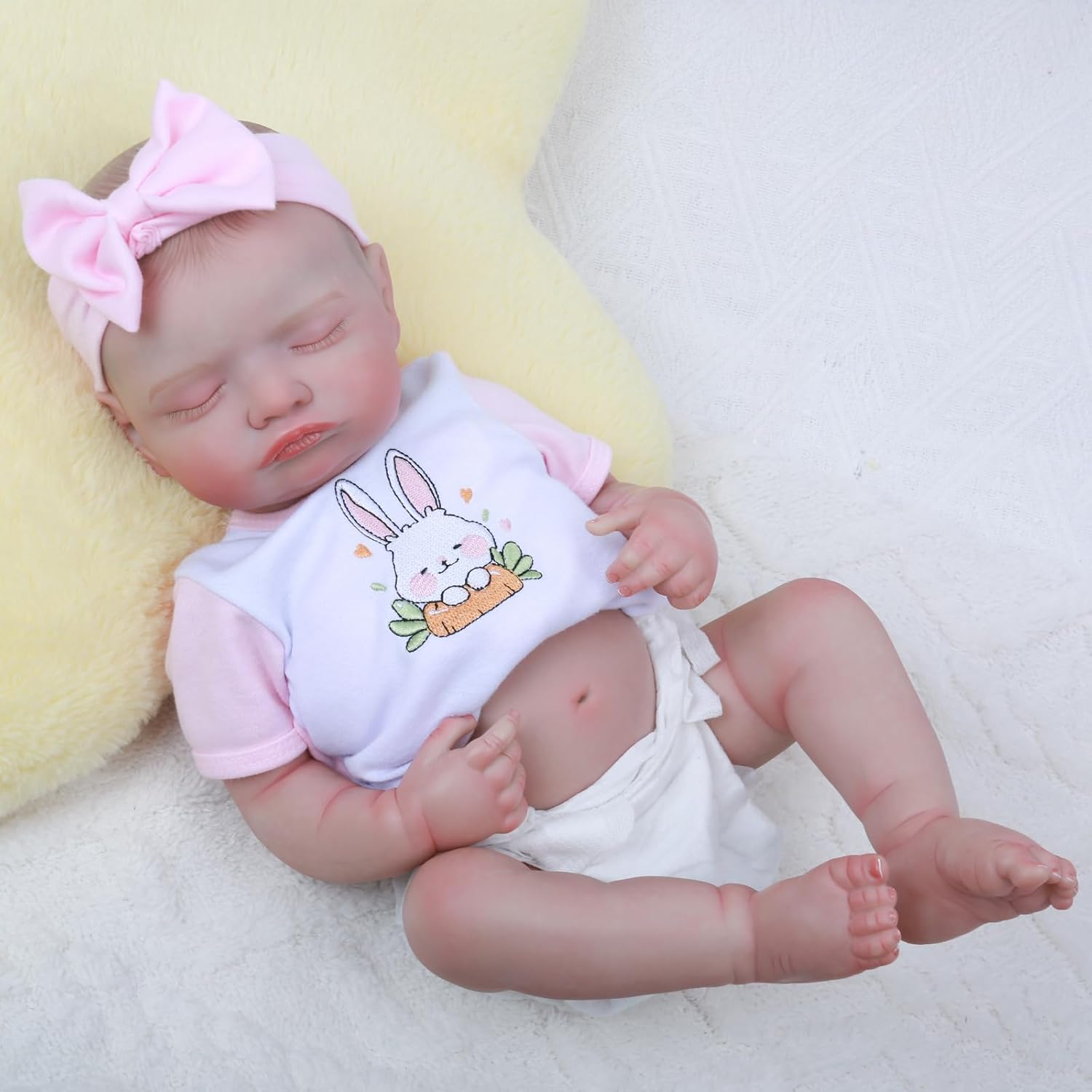 Lifelike Reborn Baby Dolls-20 inch Sleeping Realistic Newborn Baby Dolls, Soft Body with Feeding Toy