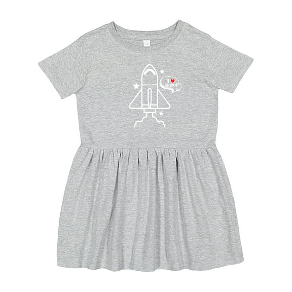 Inktastic Rocket Ship I Love Space Girls Toddler Dress