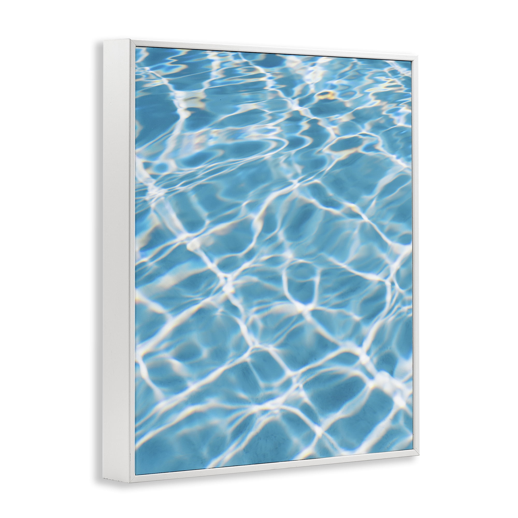 Stupell Industries Summer Water Reflection Abstract Painting White Framed Art Print Wall Art, 24 x 30