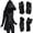 Black, variant on Lilgiuy Women Loose Gothic Punk Long Sleeve Hooded Black Cardigan Zipper Jacket Coat
