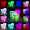 Lavish Home Square Color Changing Flameless Candle with Remote, 3 pc