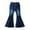 Blue, variant on CHEEREAM Kids Toddler Little Baby Girl High Waisted Bow Front Jeans Bell Bottom Flare Pants Front Slit Denim Leggings Trousers for 3-7 Years