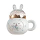 thumbnail image 4 of Taza de cerámica para bebidas, té, 400 ml, con tapa y asa, para café, para mujer y hombre. Blanco, 4 of 9
