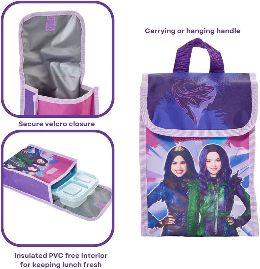 Disney Descendants 16 inch Girls School Backpack with Lunch Box Water Bottle 5 Piece Set Walmart
