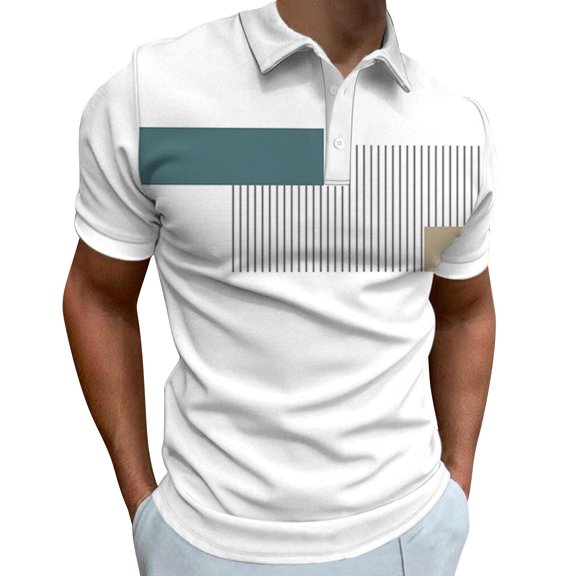 Tbopshirt Short Sleeved Shirts for Men Plus Size with Collar Business Collar Casual Sports Printed Button Top Shirt,S-5XL