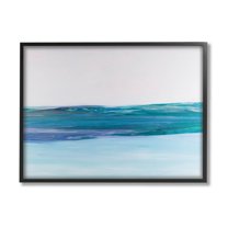 Stupell Industries Fluid Abstract Landscape Composition Graphic Art Black Framed Art Print Wall Art, Design by Ruth Fromstein