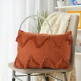 thumbnail image 3 of LR Home Solid Cinnamon Chevron Shag Throw Pillow, 3 of 9