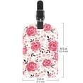 thumbnail image 6 of Square 2Pack PU Leather Watercolor Pink Floral Cruise Luggage Tag with Privacy Cover and Name ID Tag for Travel Handbags Backpacks Luggage Tags, 6 of 6