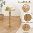 thumbnail image 5 of Syvvy Small Side Table, Drink Table for Small Spaces, Modern Accent Table Martini Table with Solid Wood Leg, Round End Tables Living Room for Bedroom and Office (Rustic Walnut), 5 of 7