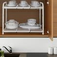thumbnail image 7 of 2 Tier Under Sink Organizer Shelf Expandable Kitchen Cabinet Storage Rack White, 7 of 7