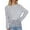 Grey, variant on EDFBUYKRS Women's Long Sleeve Round Neck Tops Lace Casual Tee Loose Blouses T Shirts S