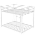 thumbnail image 6 of Kumix Bunk Bed Full over Full, Low Bunk Bed with Guardrails and Built-in Ladder, Metal Bunk Bed for Kids Teens, Floor Full Bunk Beds for Bedroom, Dom, Noise Free, White, 6 of 6