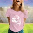thumbnail image 2 of Casual Summer Tshirts For Women Fashion Baseball Mom Theme Printed Round Neck Short Sleeve T Shirt, 2 of 4